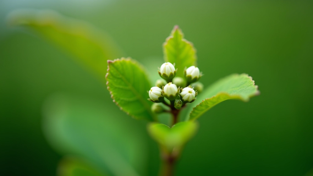 Close-up detail of whitethorn leaves and white flowering buds on a native hedgerow plant